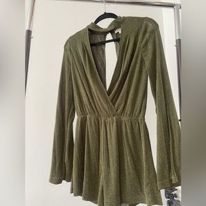 Green Gold Sparkly Romper